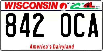 WI license plate 842OCA