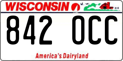 WI license plate 842OCC