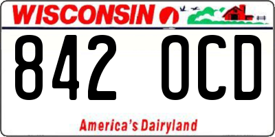 WI license plate 842OCD