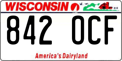 WI license plate 842OCF