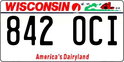 WI license plate 842OCI