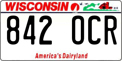 WI license plate 842OCR