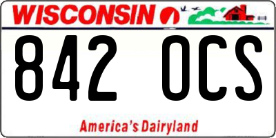 WI license plate 842OCS