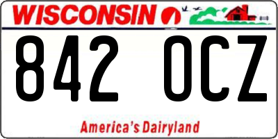 WI license plate 842OCZ