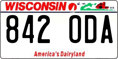 WI license plate 842ODA