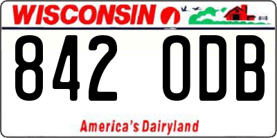 WI license plate 842ODB