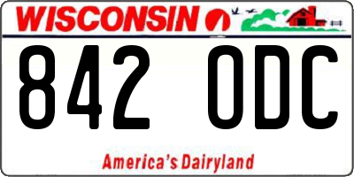 WI license plate 842ODC
