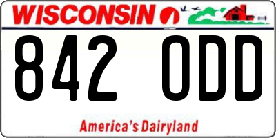 WI license plate 842ODD