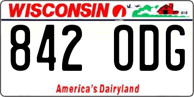 WI license plate 842ODG