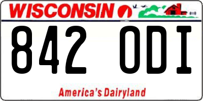 WI license plate 842ODI