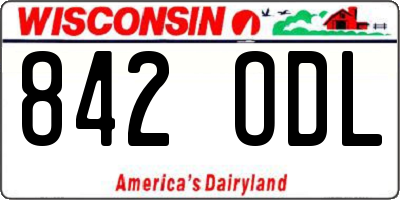 WI license plate 842ODL