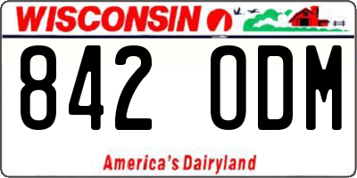 WI license plate 842ODM