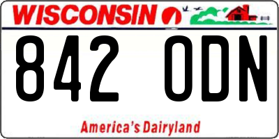 WI license plate 842ODN