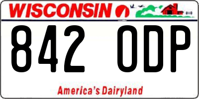 WI license plate 842ODP