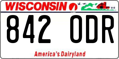 WI license plate 842ODR