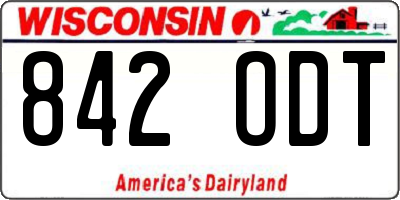 WI license plate 842ODT