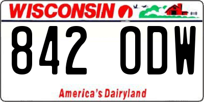 WI license plate 842ODW