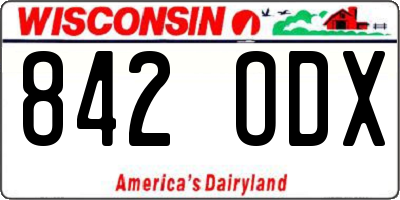 WI license plate 842ODX