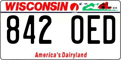 WI license plate 842OED