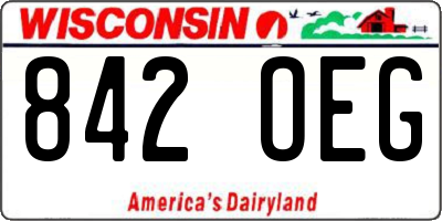 WI license plate 842OEG