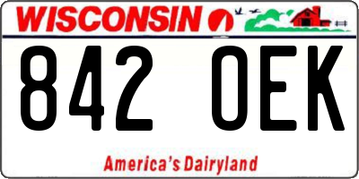 WI license plate 842OEK
