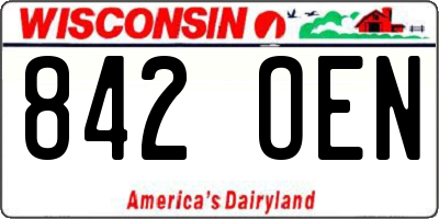 WI license plate 842OEN