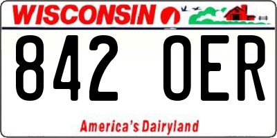 WI license plate 842OER