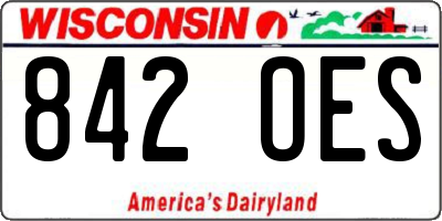 WI license plate 842OES