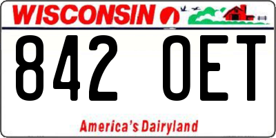 WI license plate 842OET