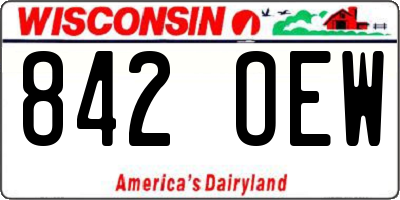 WI license plate 842OEW