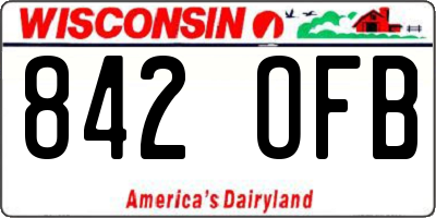 WI license plate 842OFB