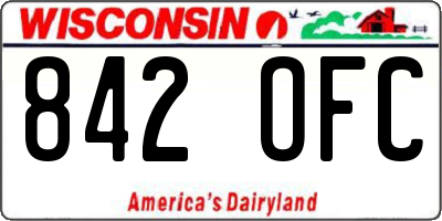 WI license plate 842OFC
