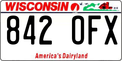 WI license plate 842OFX