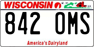 WI license plate 842OMS