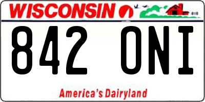 WI license plate 842ONI