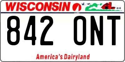 WI license plate 842ONT