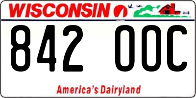 WI license plate 842OOC