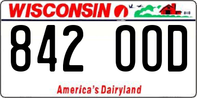 WI license plate 842OOD