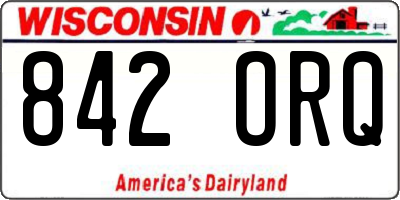 WI license plate 842ORQ