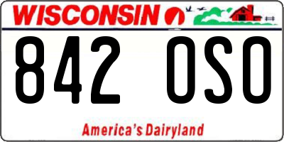 WI license plate 842OSO