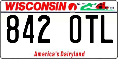WI license plate 842OTL