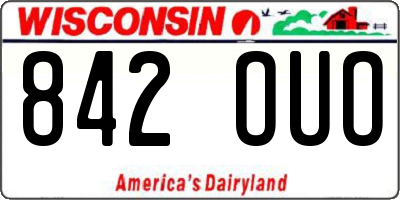 WI license plate 842OUO