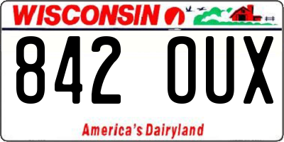 WI license plate 842OUX