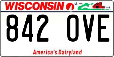 WI license plate 842OVE