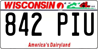 WI license plate 842PIU
