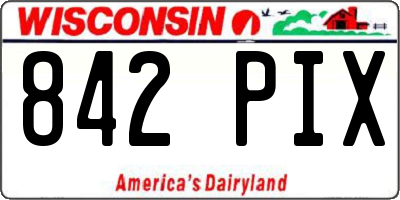 WI license plate 842PIX