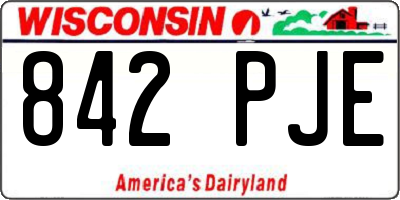 WI license plate 842PJE