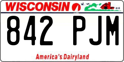 WI license plate 842PJM