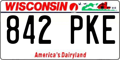 WI license plate 842PKE