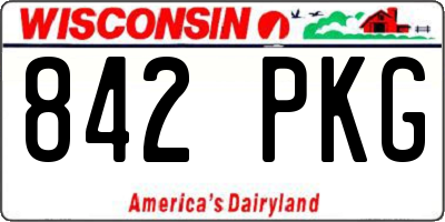 WI license plate 842PKG